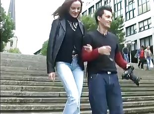 ados, hardcore, allemand, couple, rousse, première-fois, mignonne, jeans
