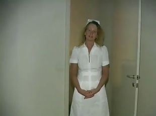 enfermeira, penetração-de-braço, meias-calças