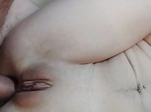 Small tits, skinny girl, loves anal