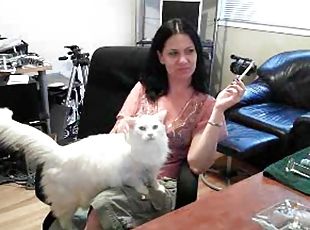milfs, webcam, solo, merokok, cougar