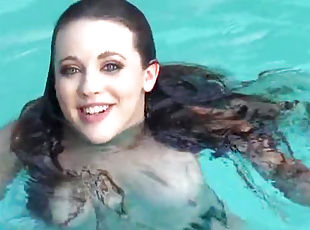 Sexy Brunette Allison Gret Gets Fucked In Interracial POV By The Pool