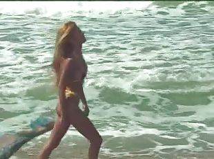 Beautiful blonde Barbi enjoys amazing sex on the beach
