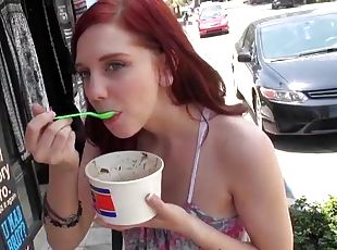 Incredible Ginger Maxx Gets Banged In Public After Buying Ice Cream