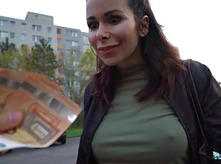 Public Agent MILF fucks a random passer by to help get her some money - Hd