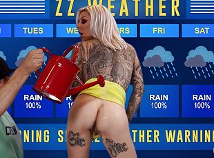 Crazy weather report with gorgeous MILF Karma RX