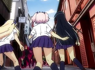 nagymell, nyilvános, asszonyok, japán, anime, hentai