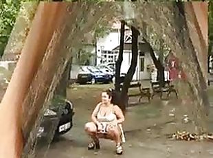 See hot girls pissing on public streets