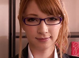 Beautiful Japanese Cowgirl In Glasses Pounded Hardcore In The Office