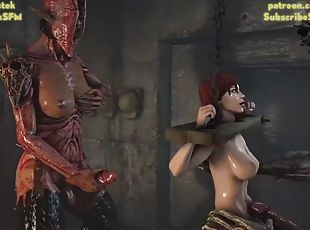 Liara and female shepard fucked hardcore by monster demons 3d animation