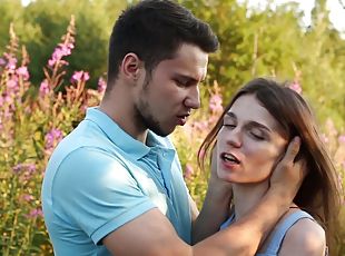 Super sexy outdoor sexual adventure with small-chested Nelya