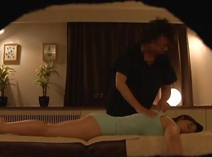 Sensual oily massage and a hardcore pussy fuck with a busty Japanese