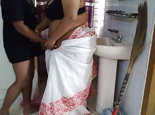 Indian Sexy Stepmom Sweeps The House While Stepson Fucks Her
