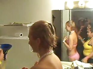 Hot upskirt and ladies in the bathroom are sexy