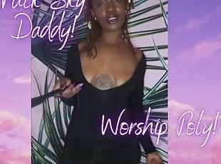 Fuck Sky Daddy Worship Poly Ebony Femdom Findom Goddess TRAILER