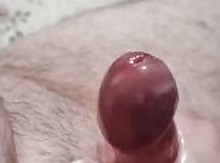 Getting my cock stroked with a cumshot and moaning oily cock