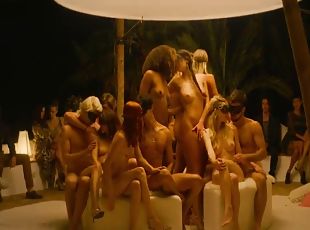 seks-partili-alem, bağbozumu, grup-sex, sarışın, iki-cinsiyetli, esmer-kadın