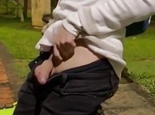 Cruise sex in a public park young man with big cock fucks a handsome young boys ass without a condom and cums inside