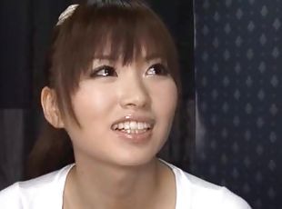 Saki Ayano sucks a cock and gets her mouth filled with cum