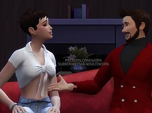 Tony Stark the Iron Man seduces and then has sex with a waitress