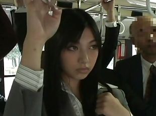 Japanese babe with long hair giving out blowjob in public compilations