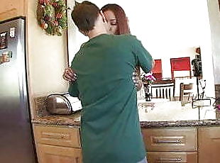 exotic latina babe get nailed in kitchen by horny white dude