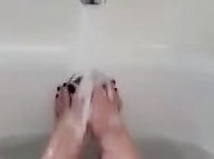 banyo-yapma, amatör, çift, ayaklar, tek-kişilik, ayak-parmakları