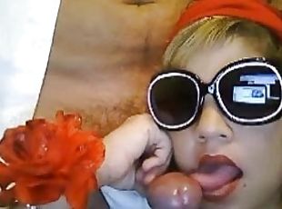 Busty Lady Gaga Wannabe Sucks Big Cock On Webcam