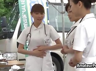 asiático, enfermera, japonés, hospital