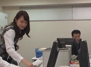 bureau-office, fellation, hardcore, japonais, couple, string