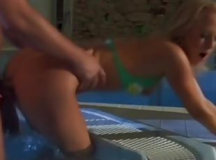 Hot Blonde Is In The Pool And Drooling For Dick