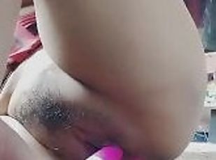Enjoy my wet pussy masturbating with a pink dildo and squirting