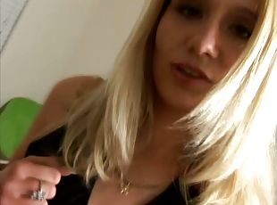 Perfect POV On This Sexy Blonde That Rubs Her Pussy On His Dick