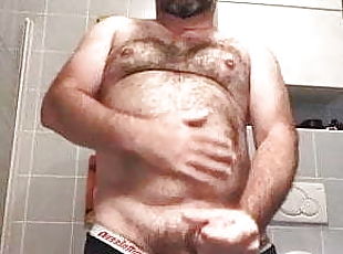 banhos, gordo, peluda, amador, pénis-grande, gay, punheta, bbw, ejaculação, urso