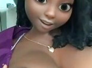 Ebony Gf showing big tits on Snapchat