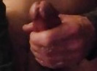 Jerking my cock off intill I cum with a dido in my ass