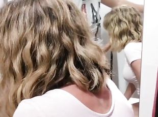 Our First Sex Video In A Fitting Room (Risky Blowjob)