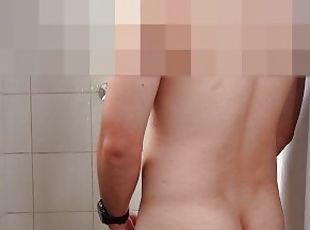 hot guy has a shower post wank no cum just shower