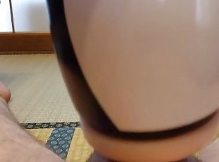 Noisy Japanese blowing toy suck me dry while I watch amazing 3 girls blowjob