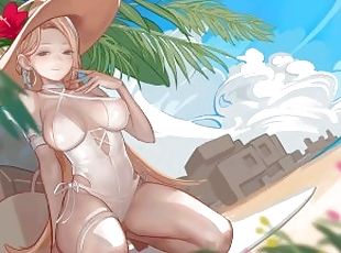 tyłek, plaża, anime, hentai
