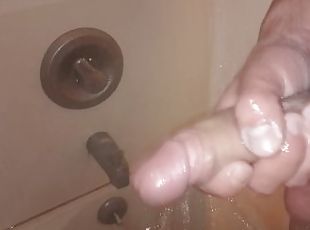 banhos, masturbação, amador, chuveiro, sozinho, molhado, pénis