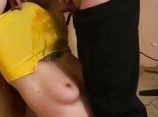 Pissed and spat all over a face while tits slapping and fingering - part 3