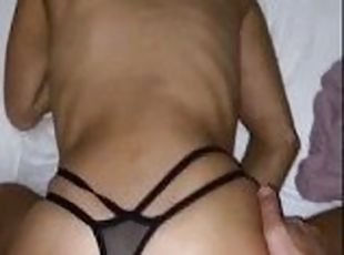 Tiny_Bunny: hot girl with big boobs has pussy and ass hole ticked before being fucked from behind