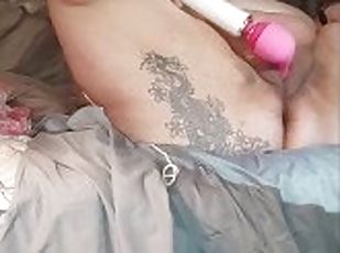 Ssbbw fucks her fat juicy pussy with wand..2nd angle