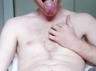 Licking the juice from my cock