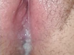 My hot cum oozes out of gf pussy while mom is in other room!!