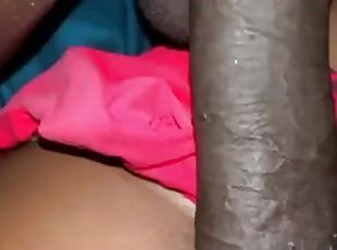 Black dick deep in her pussy