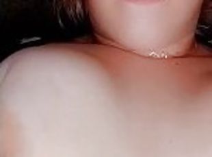 Cum on my huge natural tits!