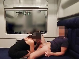 Dick flash I pull out my cock in front of a teacher in public train and and help me cum in mouth 4K