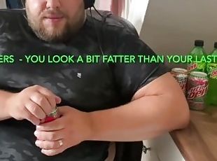 Twitch Streamer gains weight! Fat and Gassy livestream sponsored chuggings