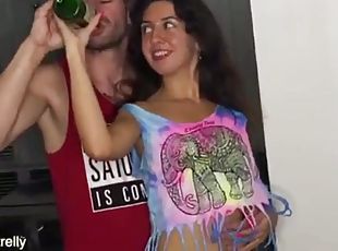 Drunk brunette hardcore porn video